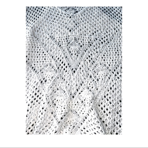 White Knitted Beach Chic Tank Top M - Picture 10 of 11